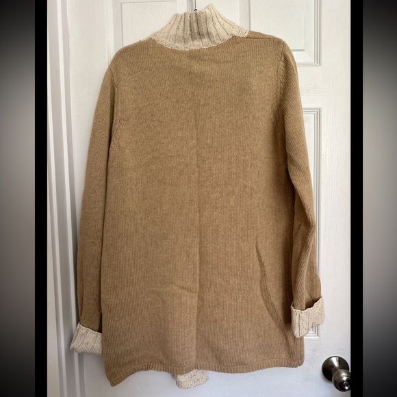 A.IDA open front long sweater cardigan beige size L 😄 - Picture 8 of 9